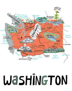 State of Washington Wall Art