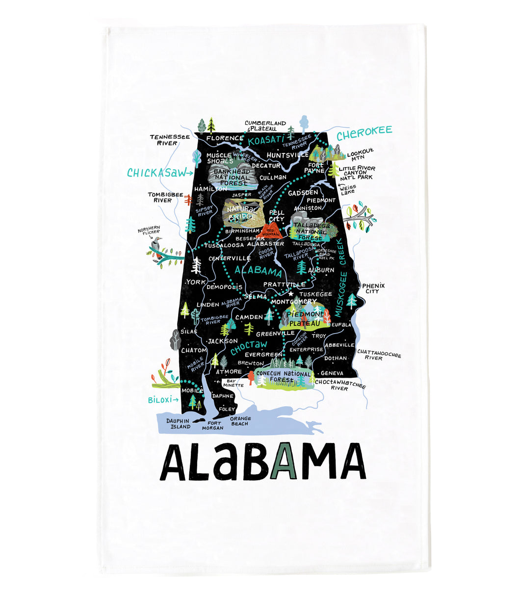 State of Alabama Tea Towel