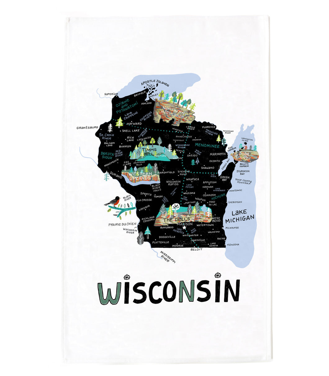 State of Wisconsin Tea Towel
