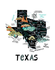 State of Texas Wall Art-color options available