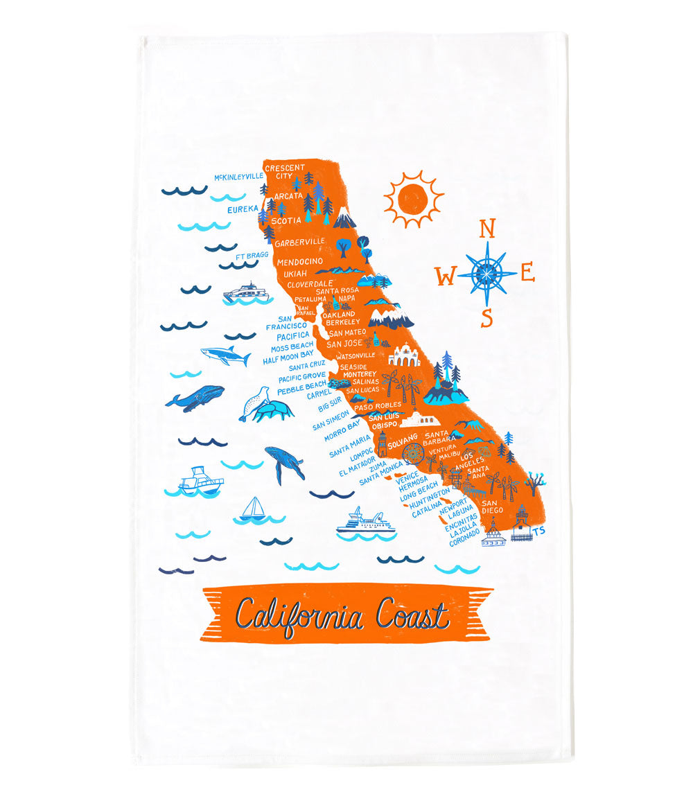 California Coast Tea Towel