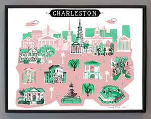 Charleston Wall Art-Custom City Print