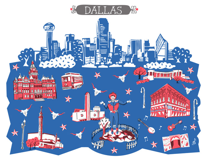 Dallas Wall Art-Custom City Print