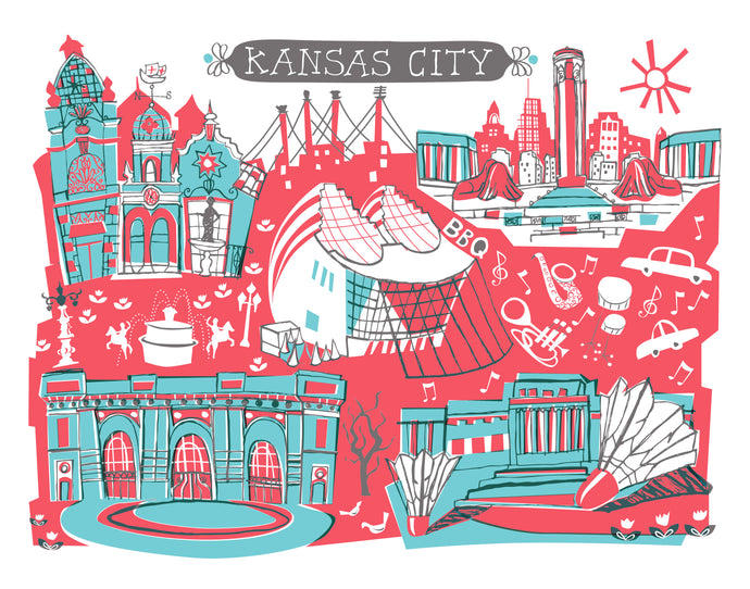 Kansas City Wall Art-Custom City Print