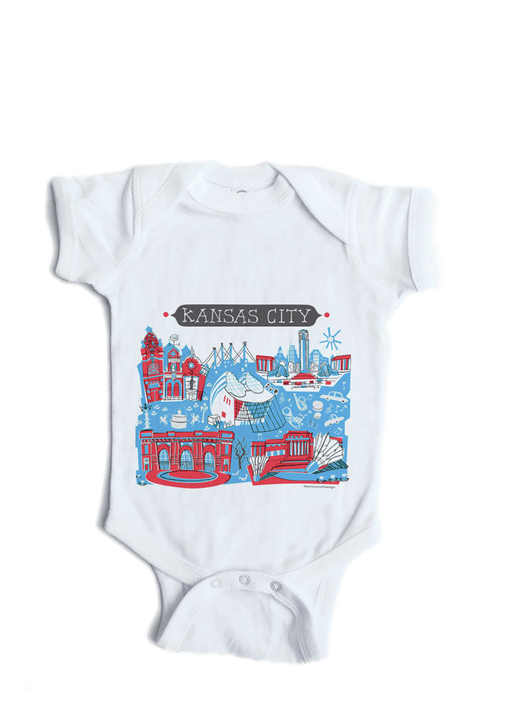 Kansas City Blue/Red Baby Onesie-Personalized Baby Gift