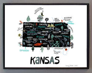 State of Kansas Wall Art