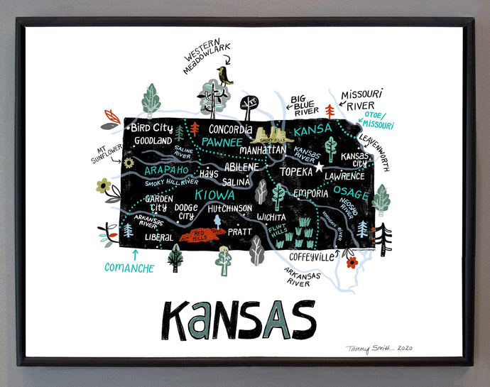 State of Kansas Wall Art