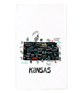 State of Kansas Tea Towel