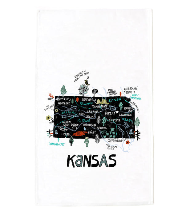 State of Kansas Tea Towel