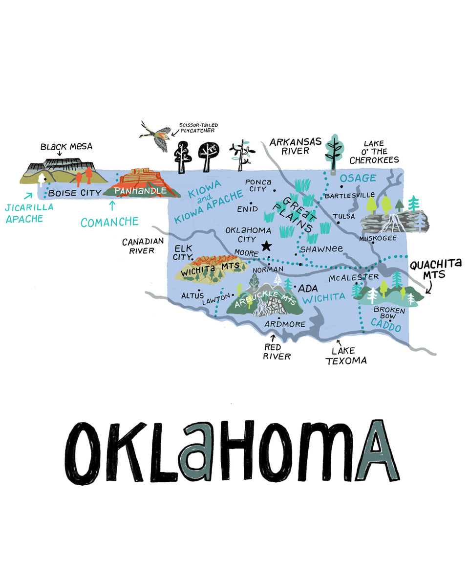 State of Oklahoma Wall Art – Tammy Smith Design