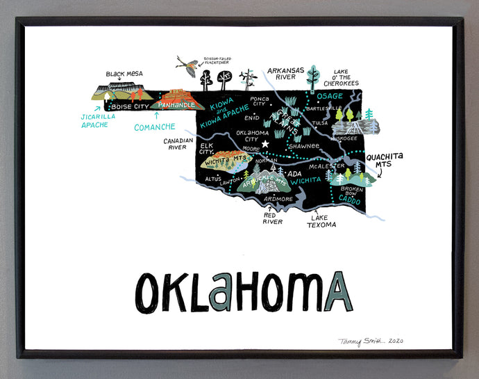 State of Oklahoma Wall Art