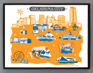 Oklahoma City Wall Art-Custom City Print