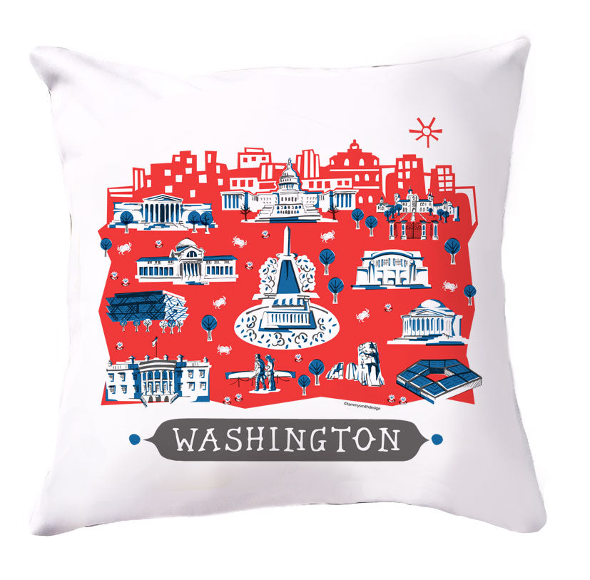 Washington DC Pillow Cover-16x16