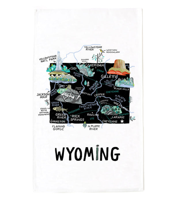 State of Wyoming Tea Towel