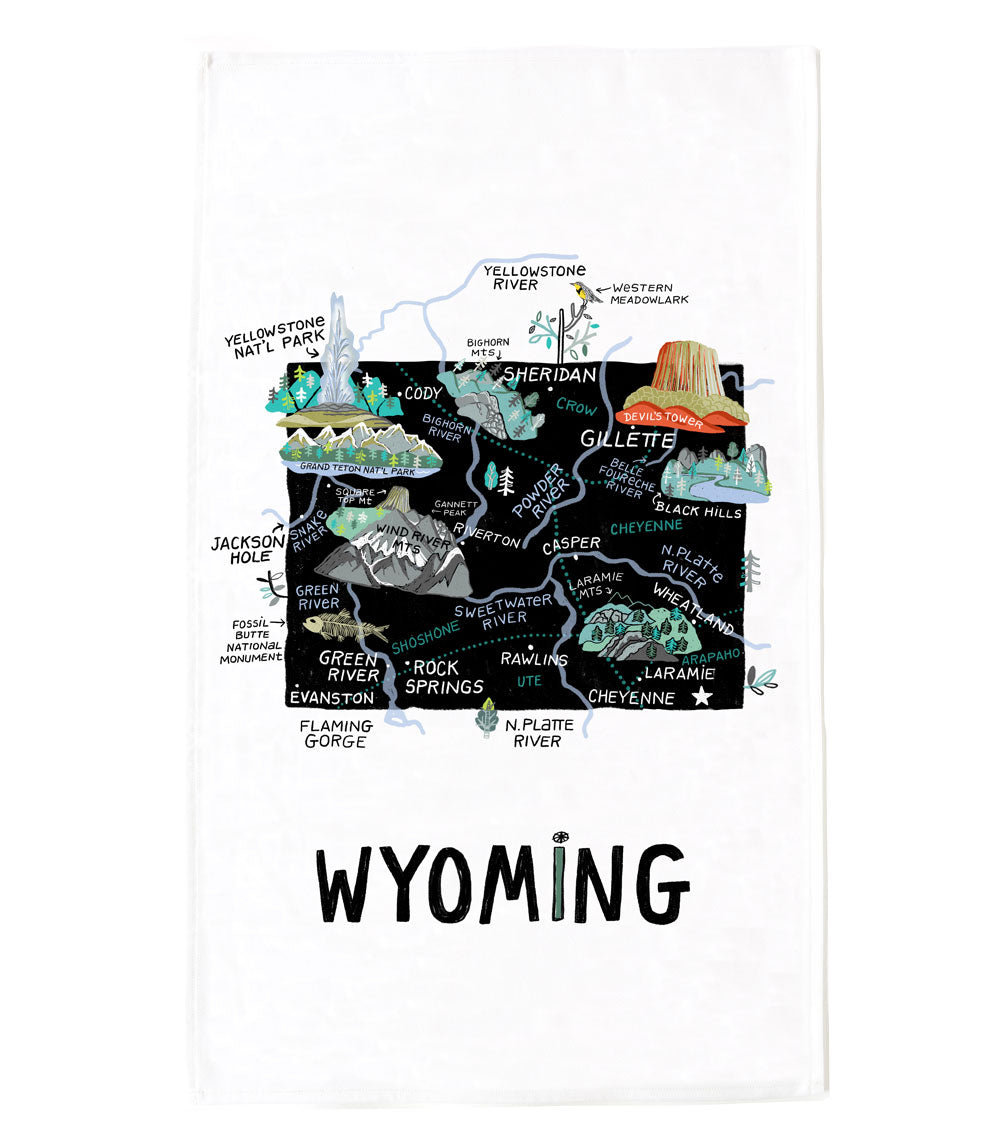 State of Wyoming Tea Towel