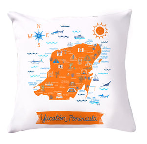 Yucatan Peninsula Pillow Cover-16 x 16