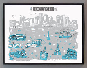 Boston MA Wall Art-Custom City Print