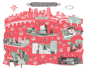 Minneapolis Wall Art-Custom City Print
