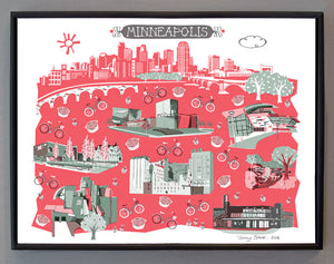 Minneapolis Wall Art-Custom City Print