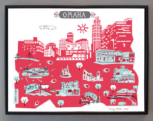 Omaha Wall Art-Custom City Print
