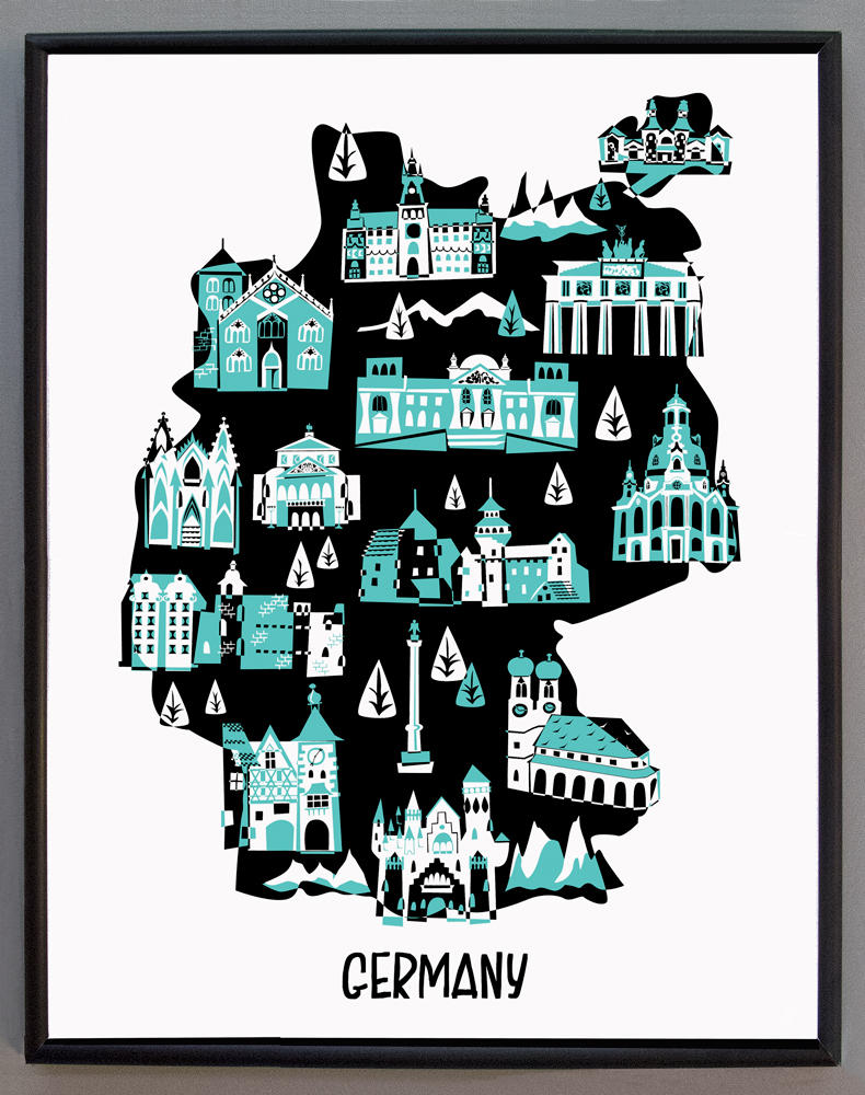 Landmark Map Print-Germany