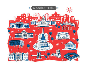 Washington DC Wall Art-Custom City Print