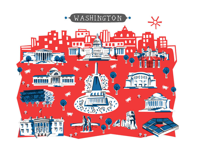 Washington DC Wall Art-Custom City Print