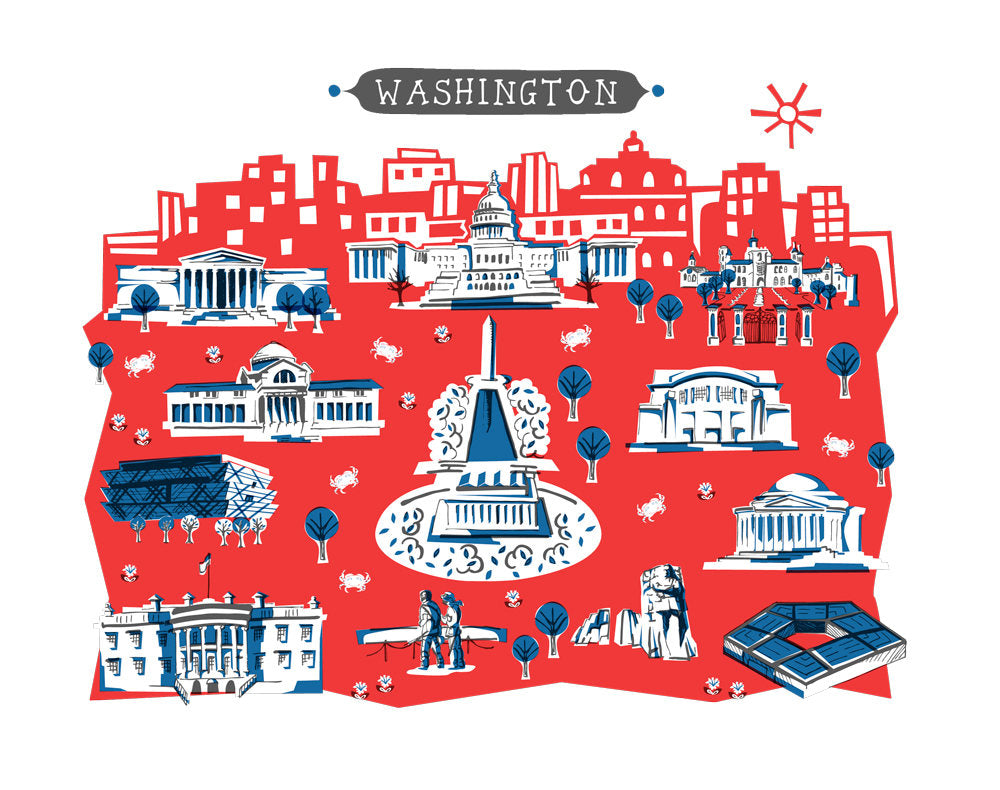 Washington DC Wall Art-Custom City Print