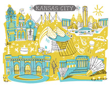 Kansas City Wall Art-Custom City Illustration