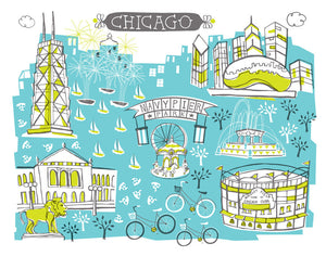 Chicago Wall Art-Custom City Print