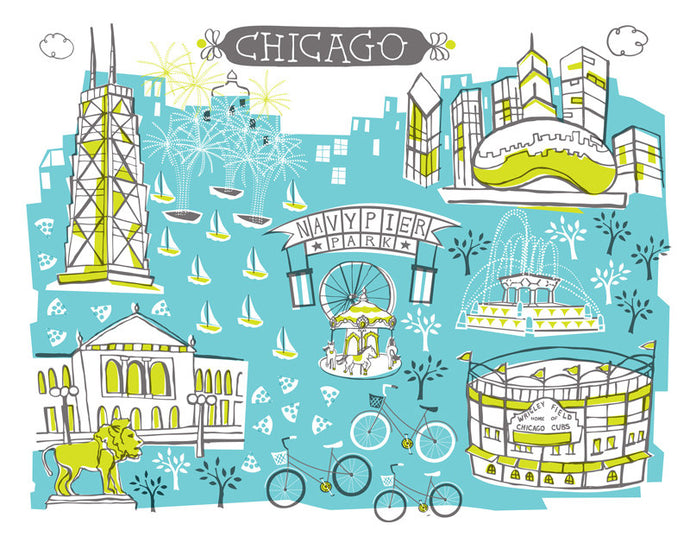 Chicago Wall Art-Custom City Print