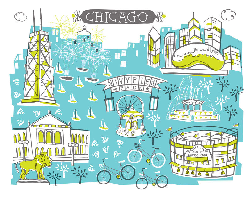 Chicago Wall Art-Custom City Print