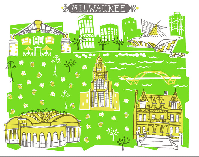 Milwaukee Wall Art-Custom City Print