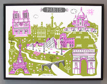 Paris France Wall Art-Custom City Illustration