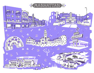 Manhattan KS Wall Art-Custom City Print