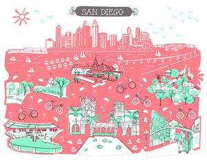San Diego Wall Art-Custom City Print