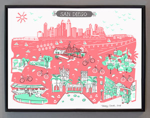 San Diego Wall Art-Custom City Print