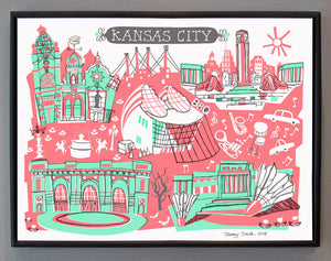 Kansas City Wall Art-Custom City Print