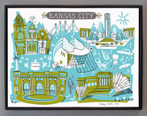 Kansas City Wall Art-Custom City Print