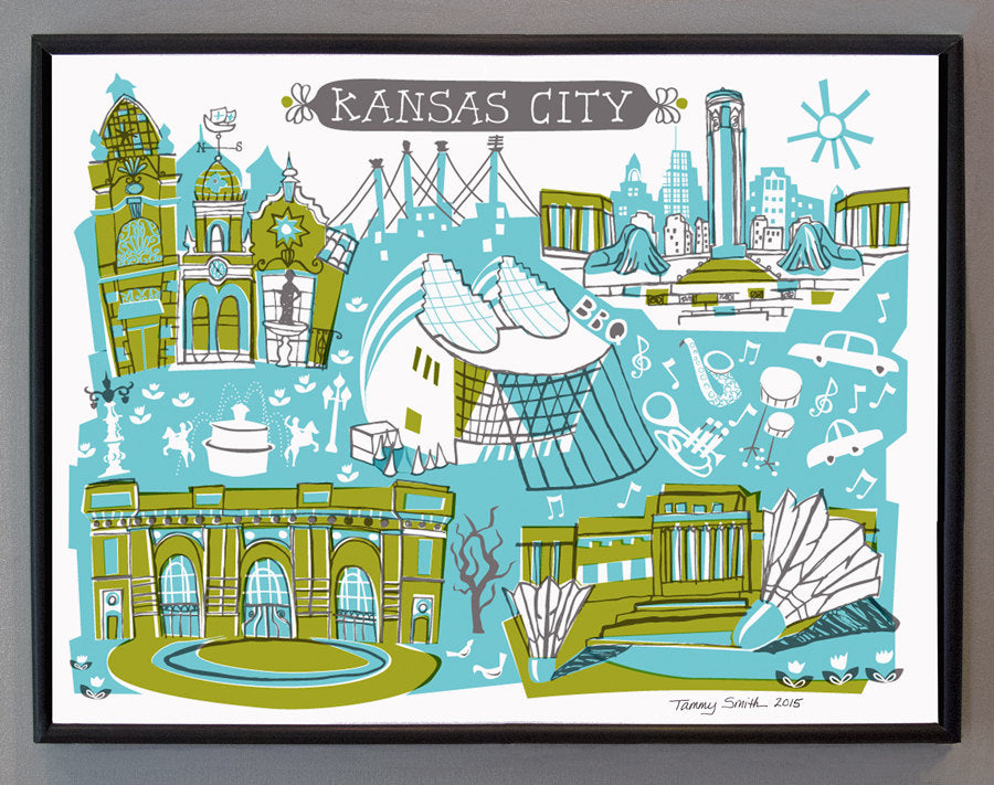 Kansas City Wall Art-Custom City Print