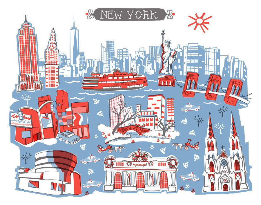 New York City Wall Art-Custom City Print