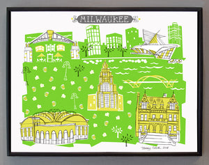 Milwaukee Wall Art-Custom City Print