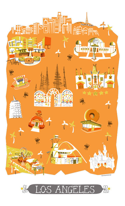 Los Angeles Tea Towel