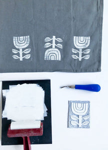 Linocut Print Your Own Tea Towels Class