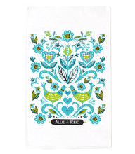 Mid Century Mod Lovebirds/Wedding Tea Towel-17x28-custom order